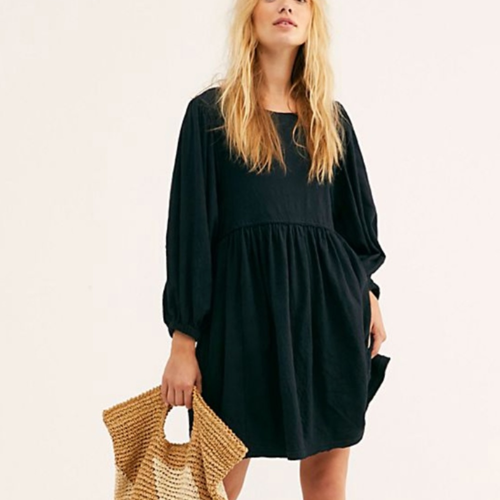 Black Free People Babydoll Dress (NEW)